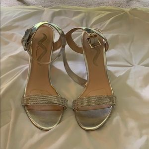 Prom/ pageant silver block heels